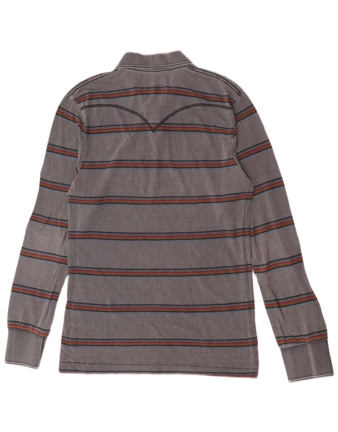 Polo Levi's da uomo a maniche lunghe in cotone a righe grandi grigie