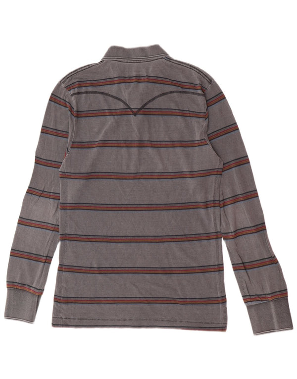 Polo Levi's da uomo a maniche lunghe in cotone a righe grandi grigie