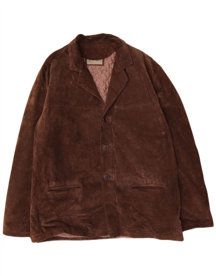Giacca in pelle scamosciata da uomo J. C. Twidd IT 52 XL in pelle marrone