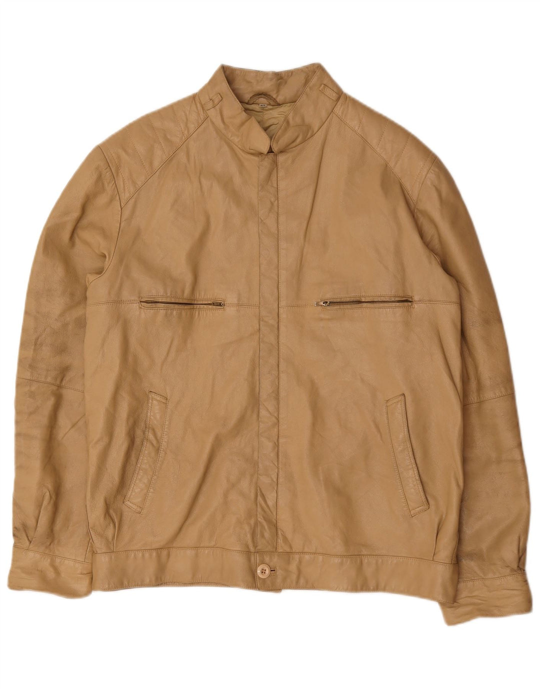 Giacca in pelle vintage da uomo IT 52 XL Beige