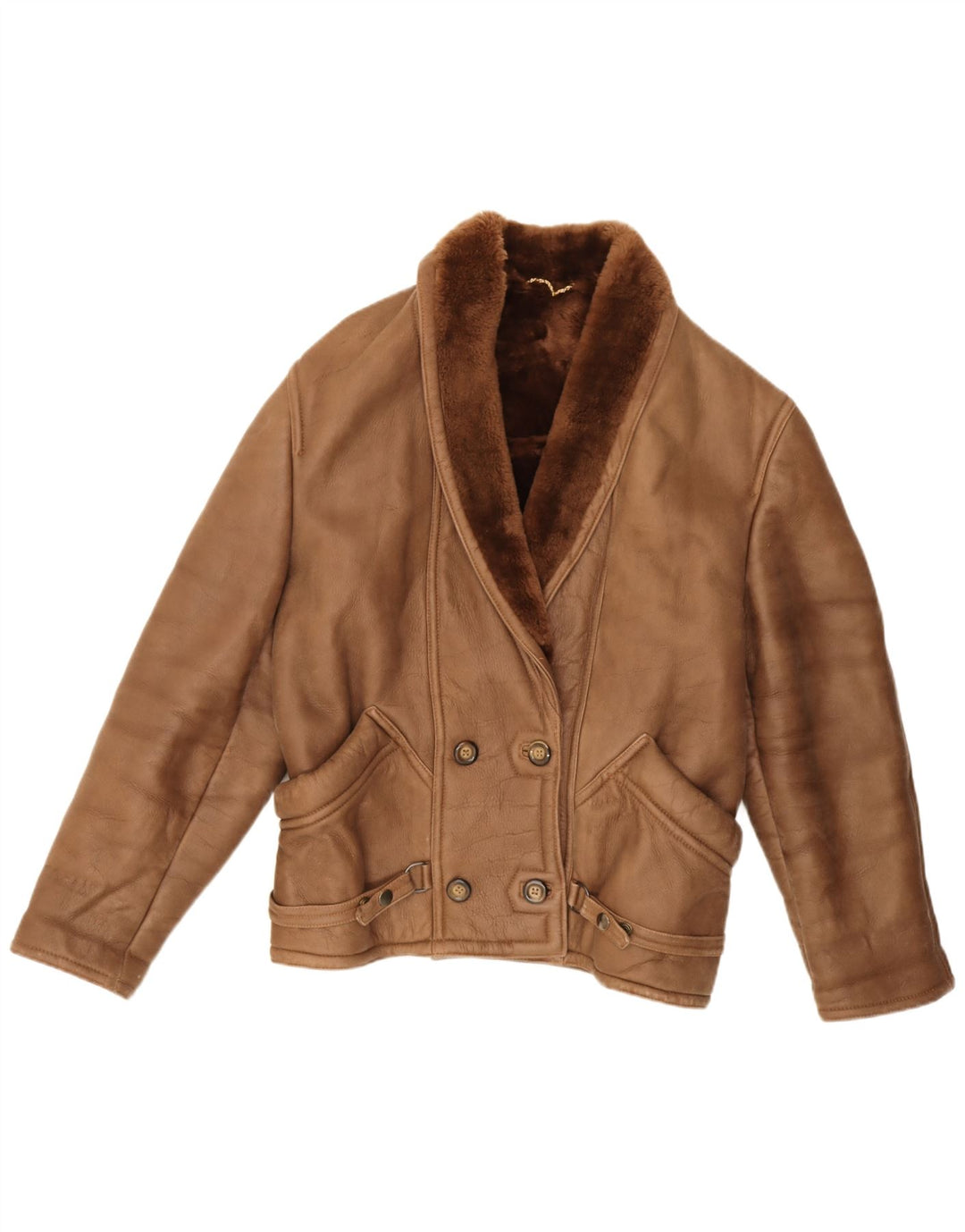 Giacca in shearling oversize da donna Fibok IT 50 XL Shearling marrone