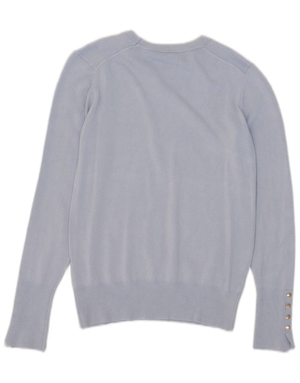 Maglione Zara da donna con scollo a barca UK 12 Viscosa blu medio