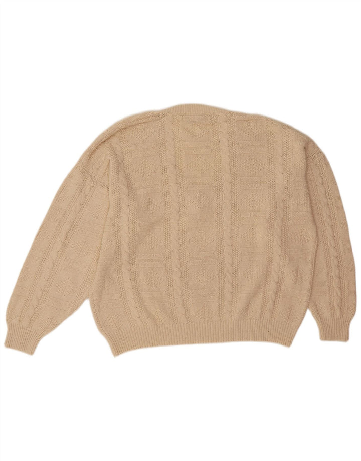 Maglione da uomo con scollo a V Bramante 2XL Seta beige