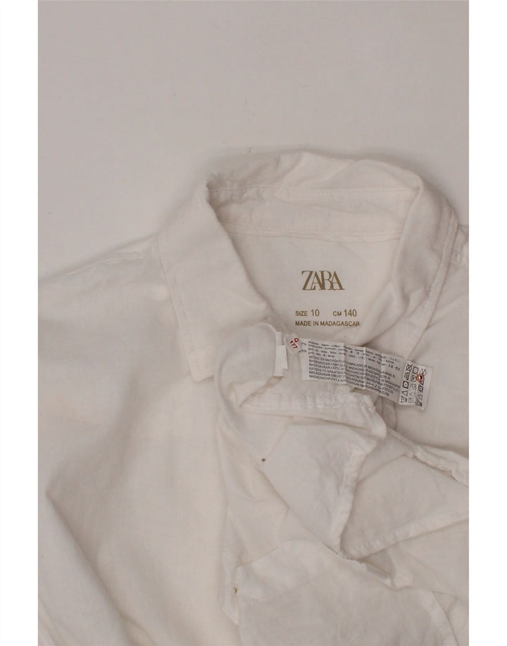 Maglia ZARA Bambino 9-10 Anni Cotone Bianco