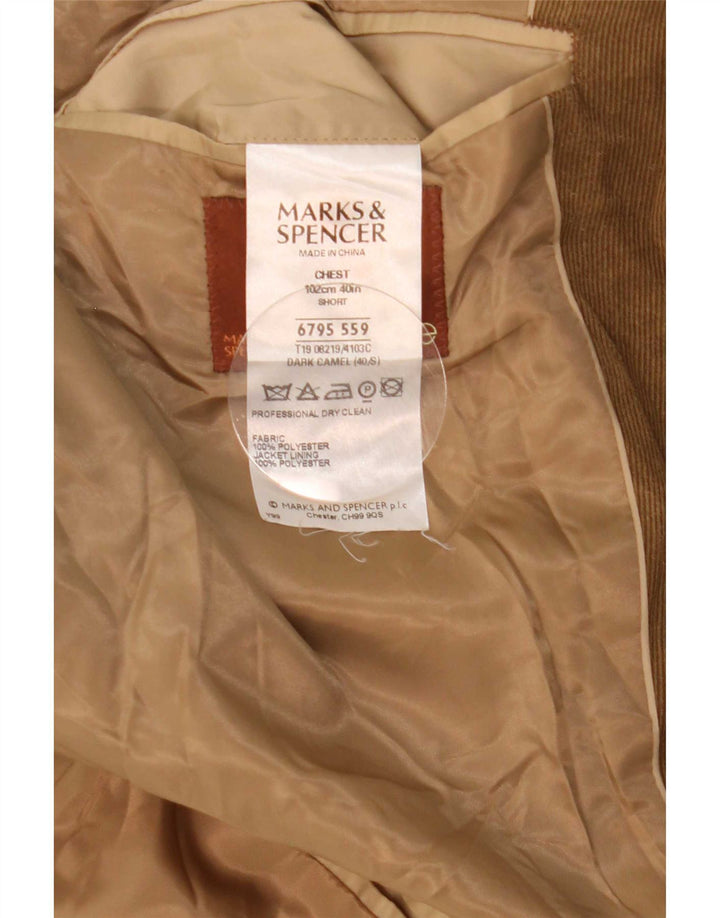 Giacca blazer in velluto a coste a 3 bottoni Marks & Spencer da uomo UK 40 Beige medio