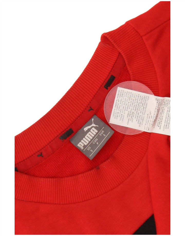 Felpa grafica da uomo Puma Maglione piccolo rosso in cotone color block