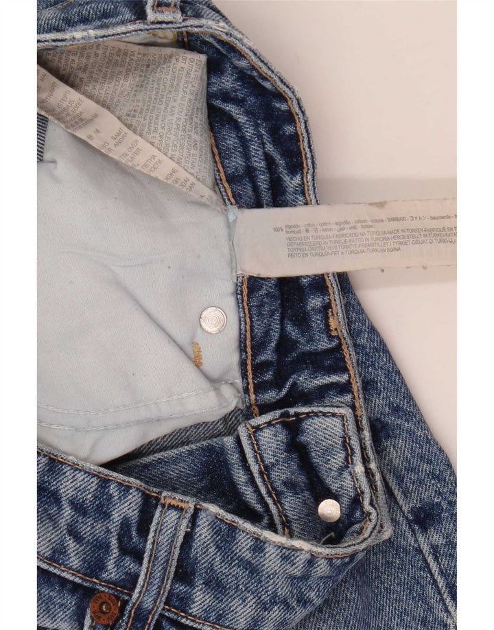 Jeans Zara da donna a gamba larga effetto invecchiato EU 40 medio W30 L33 cotone blu