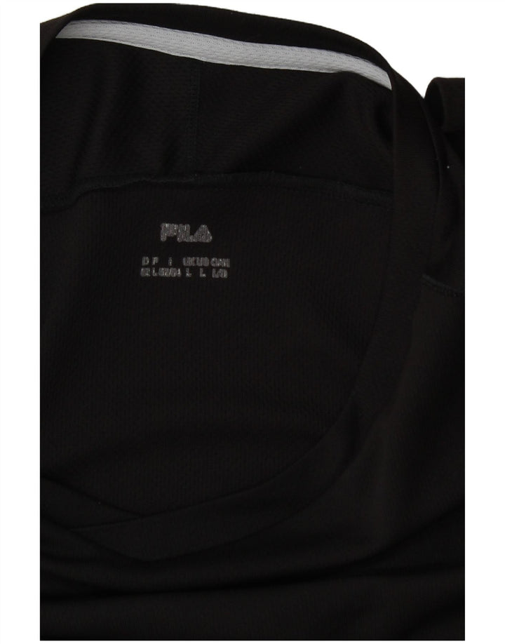 T-shirt Fila da uomo Top Large nera color block