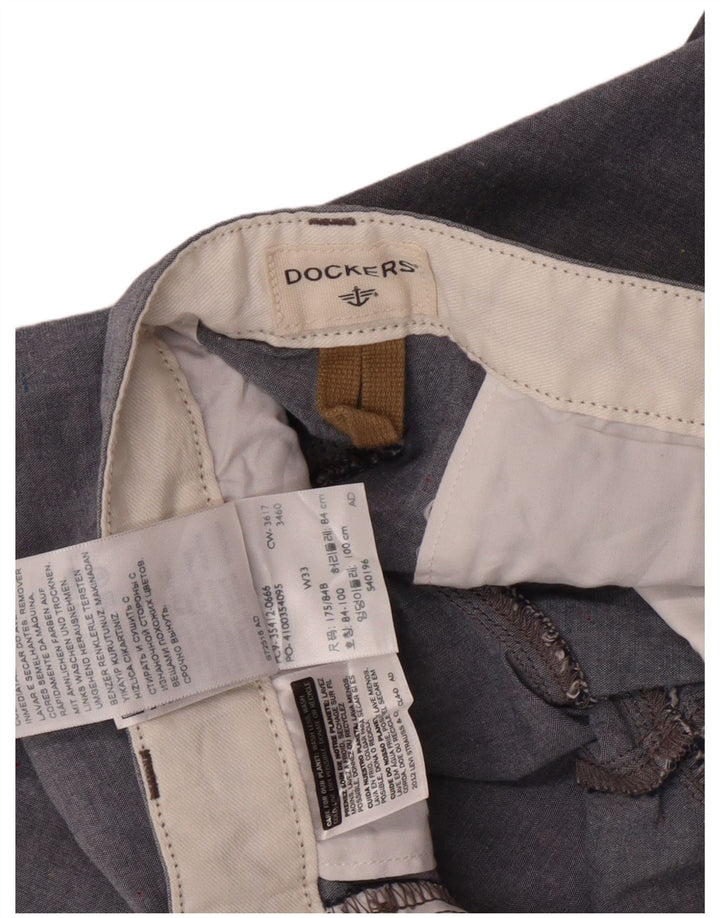 DOCKERS Mens Cargo Shorts W33 Medium Blue Cotton