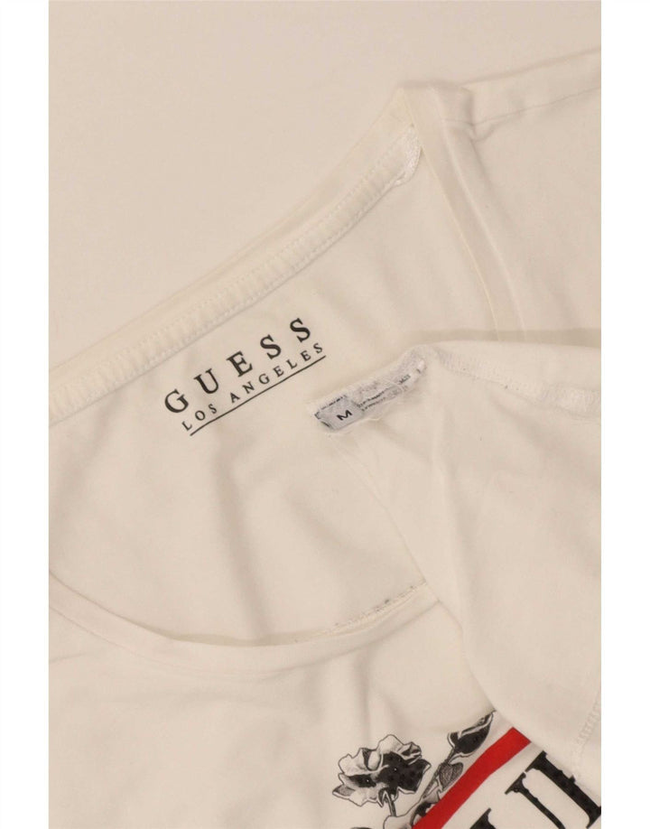 T-shirt grafica da donna Guess Top UK 12 Medium White