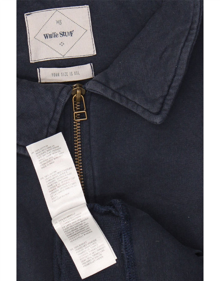 WHITE STUFF Felpa da uomo con collo alto Maglione 2XL Cotone blu navy
