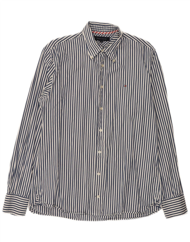 Camicia da uomo Tommy Hilfiger in cotone a righe blu medio