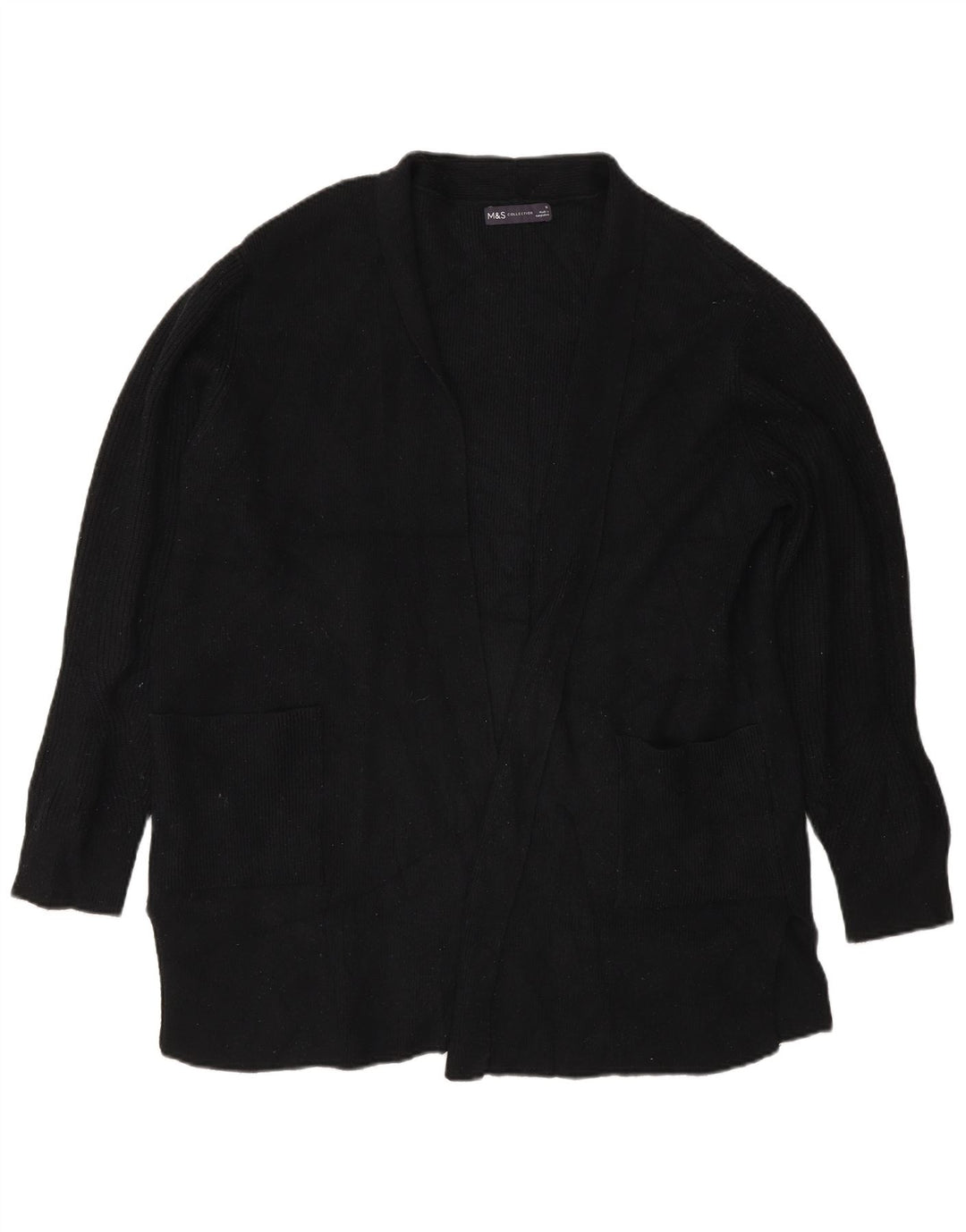 Maglione cardigan aperto oversize da donna Marks & Spencer UK 18 XL Nero