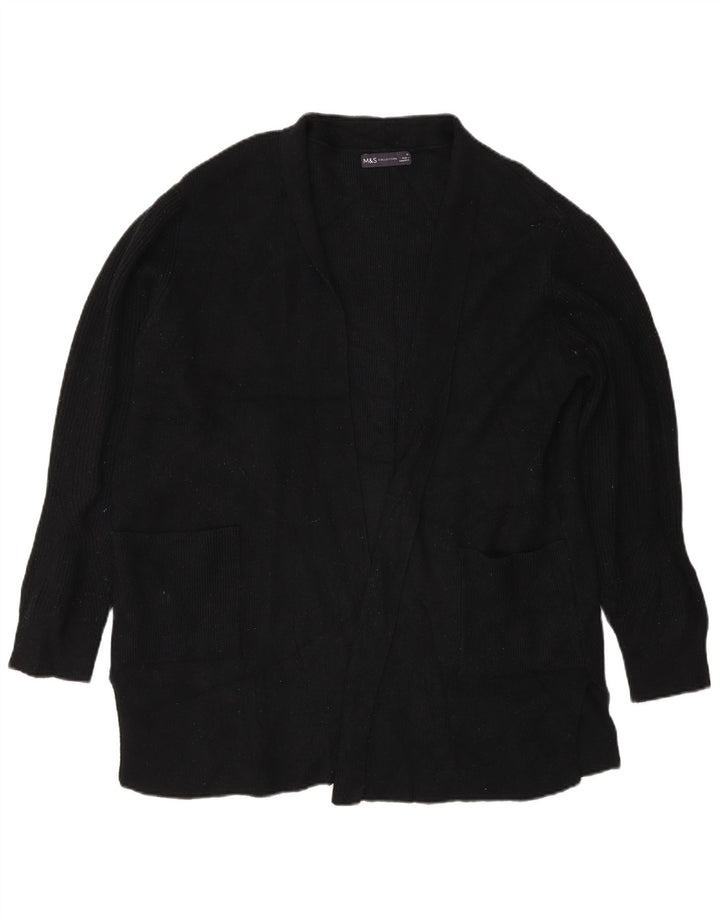 Maglione cardigan aperto oversize da donna Marks & Spencer UK 18 XL Nero