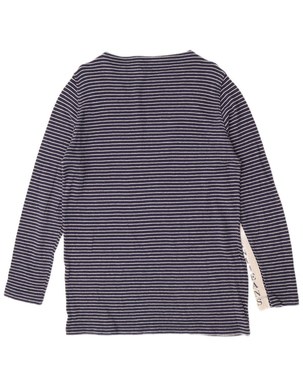 Armani Jeans Top grafico da donna manica lunga UK 18 XL a righe blu