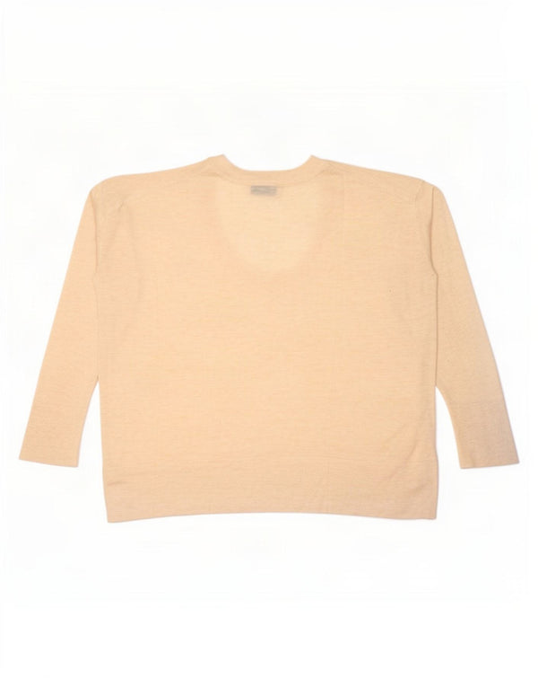 Zara Womens Oversized Top Long Sleeve UK 14 Medium Beige Flecked