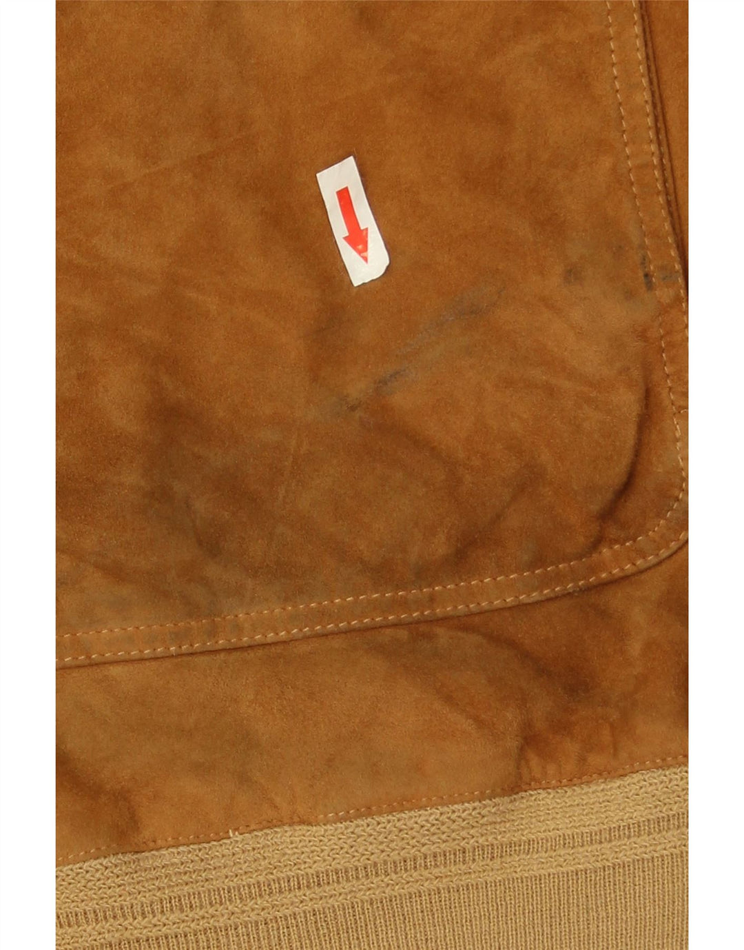 Giubbotto bomber in pelle scamosciata vintage da uomo UK 44 2XL in pelle marrone