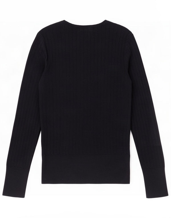 Tommy Hilfiger Maglione da donna con scollo a V UK 10 Small Navy Blue Striped