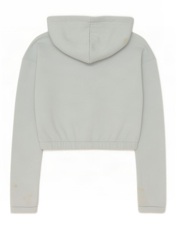 Felpa con cappuccio grafica ritagliata da donna Adidas UK 6 XS cotone color block blu