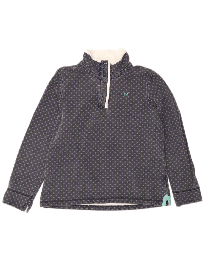 CREW CLOTHING Felpa da donna maglione UK 14 grande grigio maculato