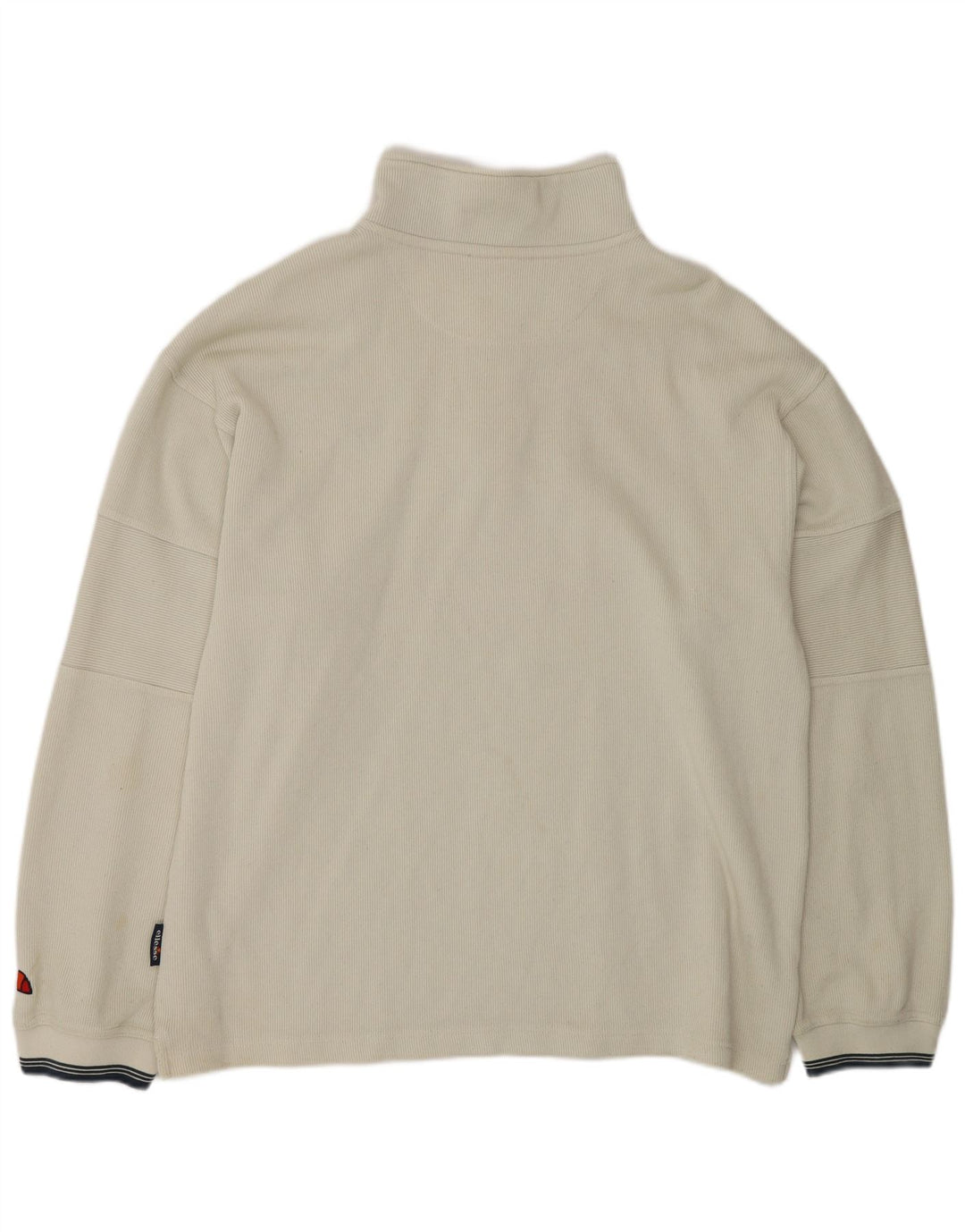 ELLESSE Felpa da uomo con zip e collo maglione XL in cotone grigio