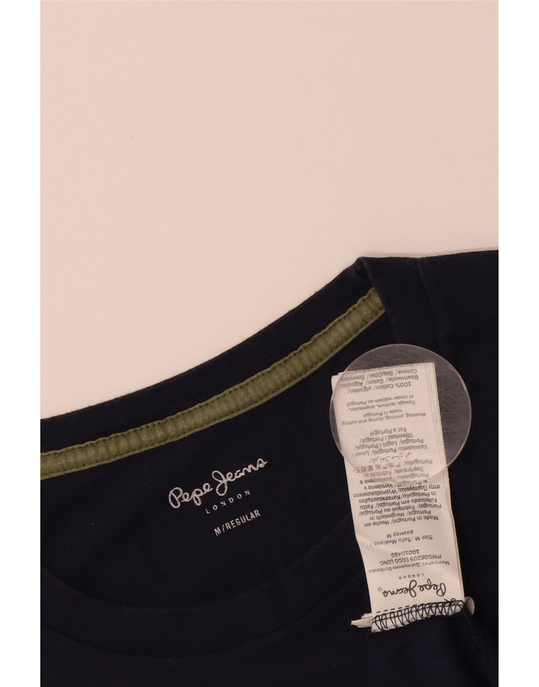 PEPE JEANS Mens Regular Fit Graphic Top Long Sleeve Medium Navy Blue