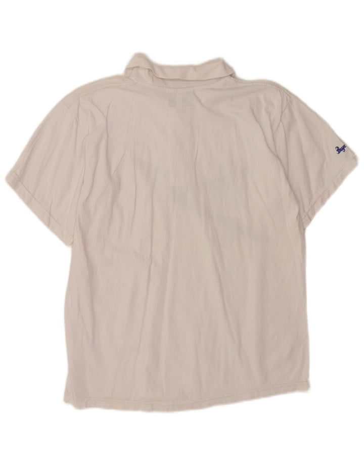 Polo grafica da uomo vintage in cotone bianco medio