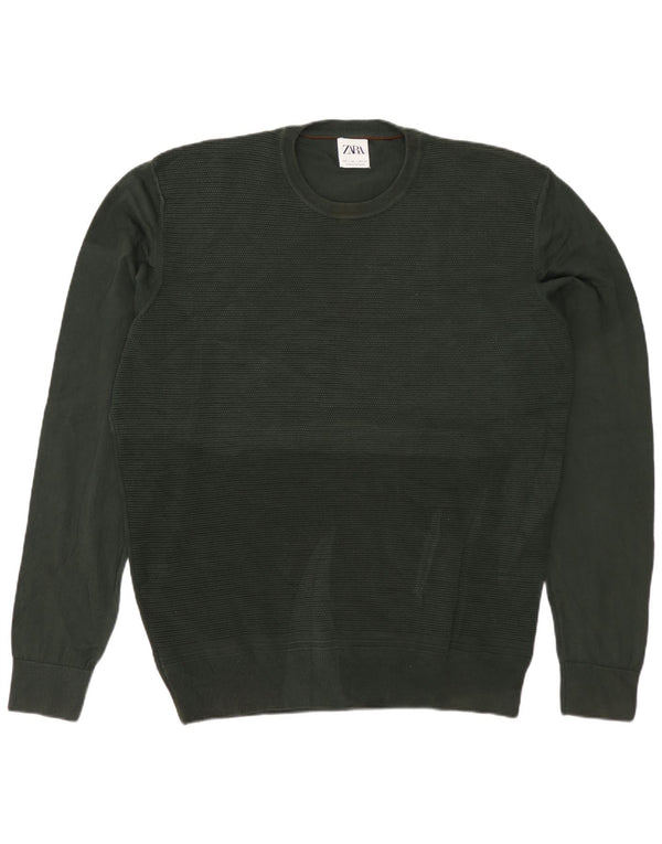 Maglione ZARA da uomo girocollo grande verde