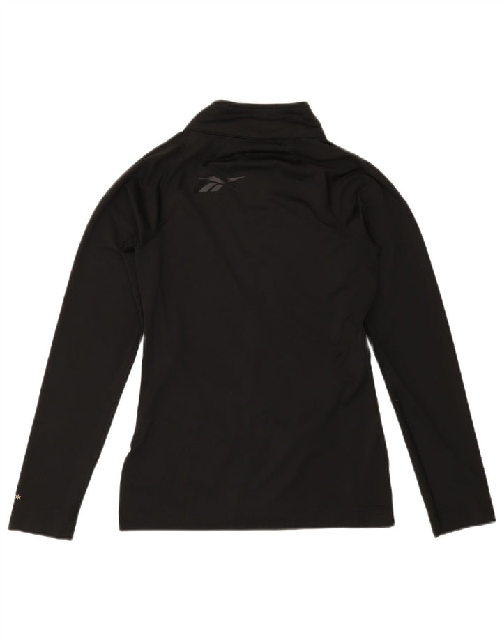 REEBOK Womens Tracksuit Top Jacket UK 10 Small Black Polyester