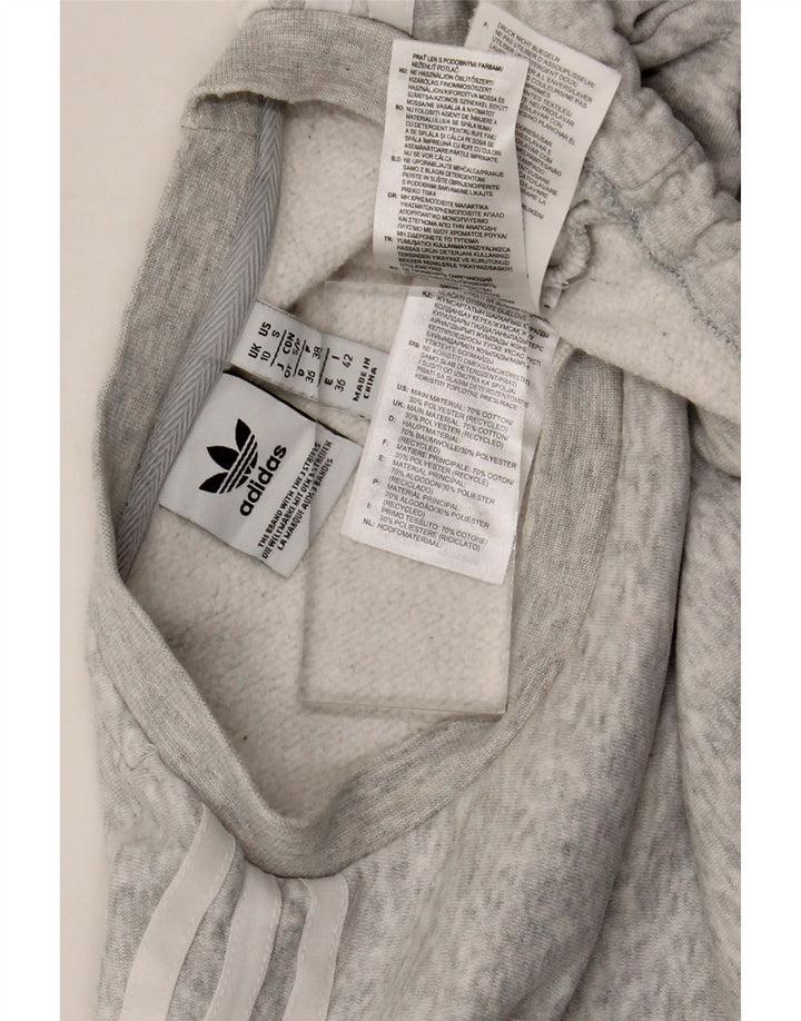 Felpa oversize corta Adidas da donna, maglione UK 10, piccolo grigio chiazzato