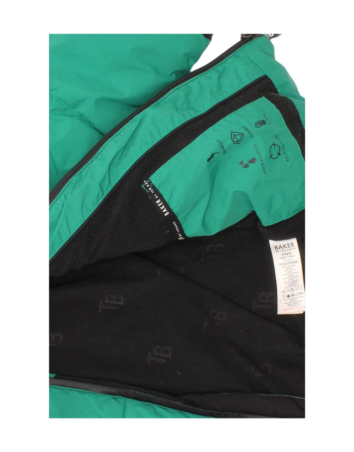 Giacca imbottita con cappuccio grafica da ragazzo Ted Baker 4-5 anni color block verde