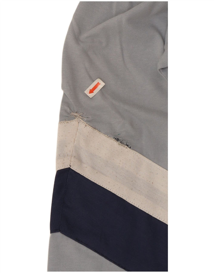 Maglia da uomo Fila a maniche lunghe piccola in cotone color block blu