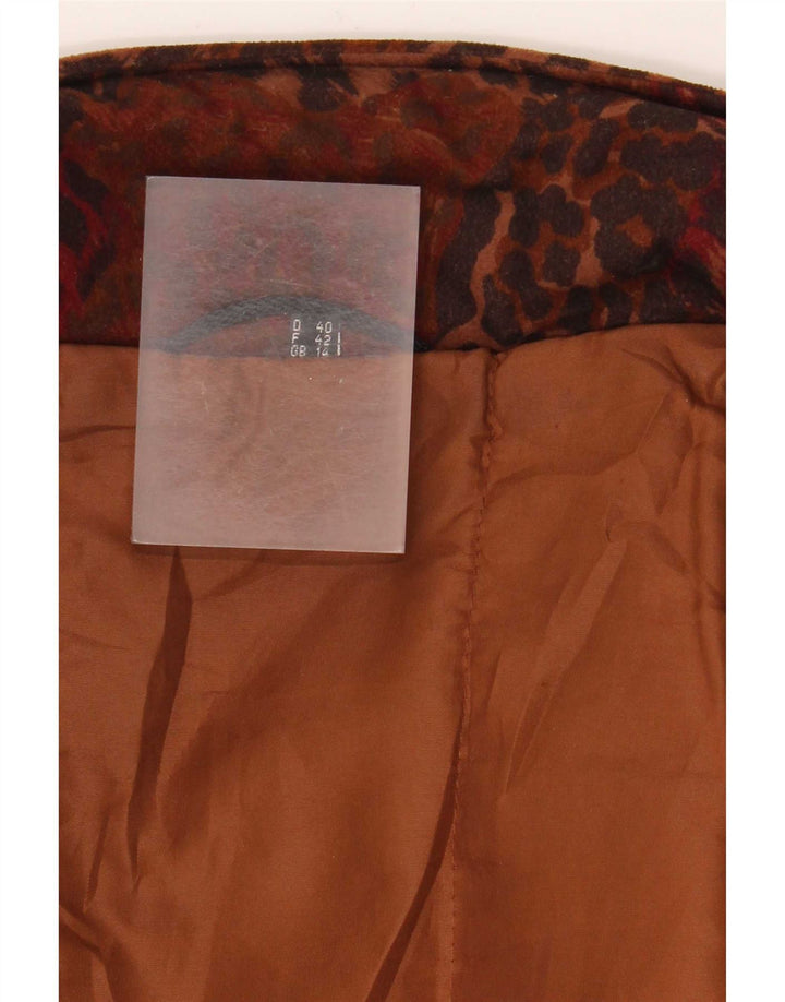 Giubbotto bomber oversize da donna vintage UK 14 grande stampa animalier marrone