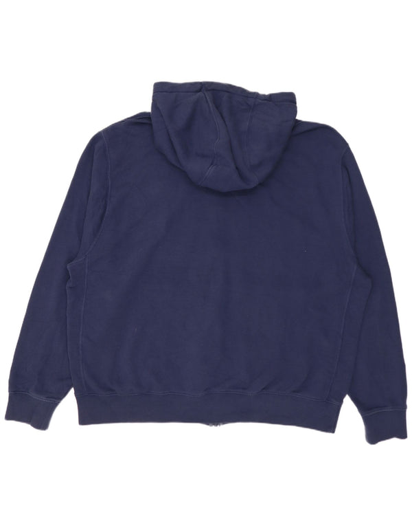 Felpa con cappuccio e zip Nike da uomo XL in cotone blu navy