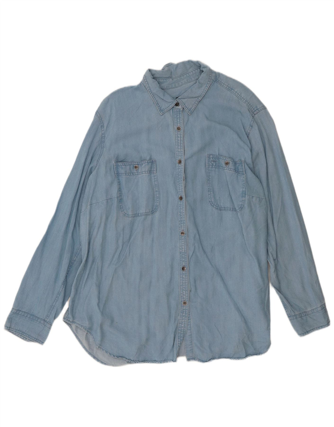Camicia in denim da donna Chaps UK 20 2XL Lyocell blu