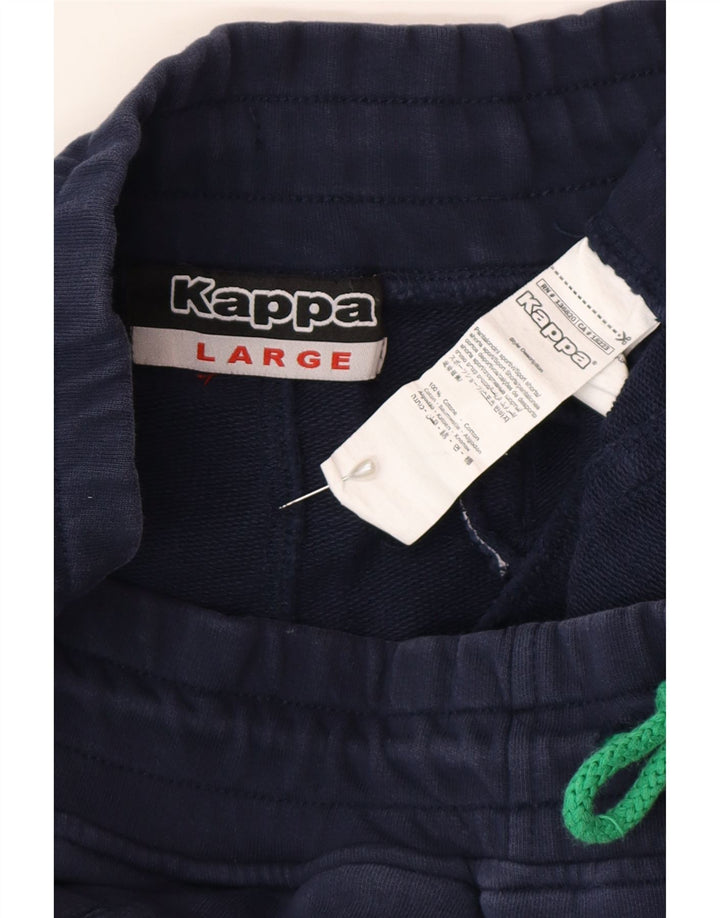 Pantaloncini sportivi grafici da uomo Kappa grandi in cotone blu navy