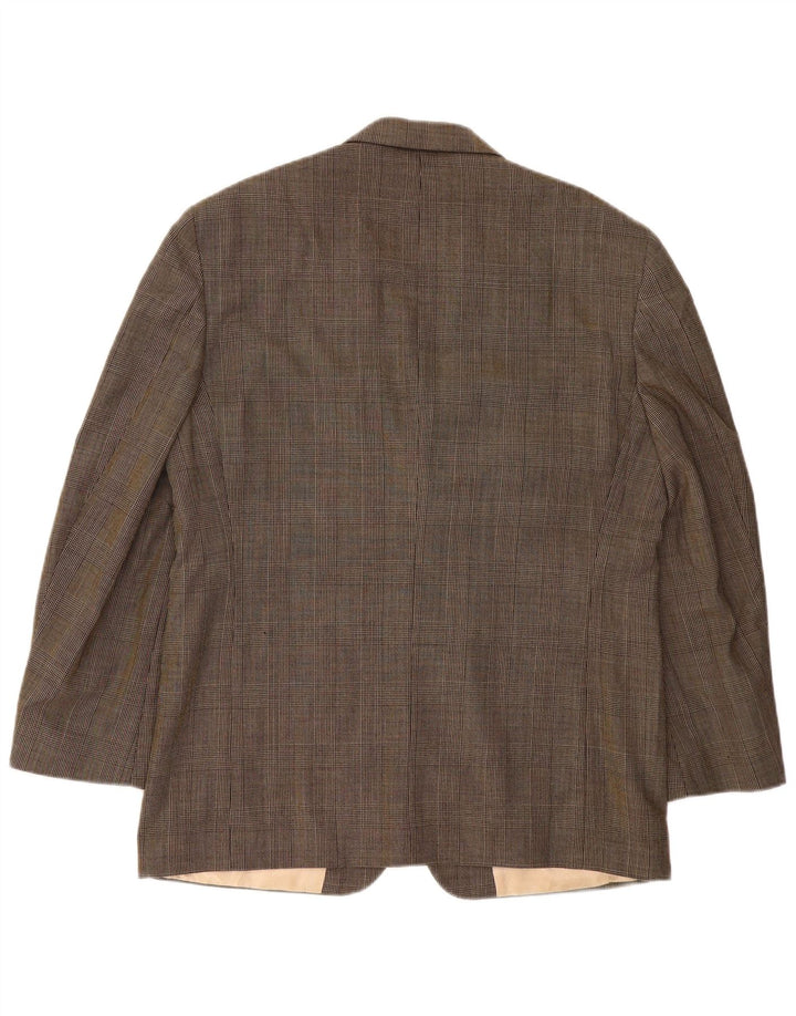 Giacca blazer da uomo a 3 bottoni Nautica UK 40 grande quadretto marrone