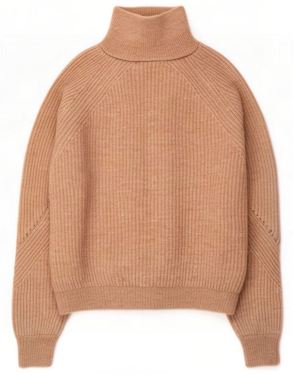 Maglione da donna Marks & Spencer con zip e collo UK 10 piccolo acrilico beige