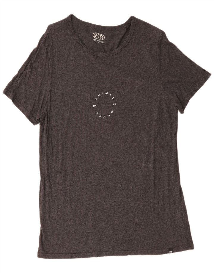 T-shirt da uomo Animal Top in viscosa grigio medio