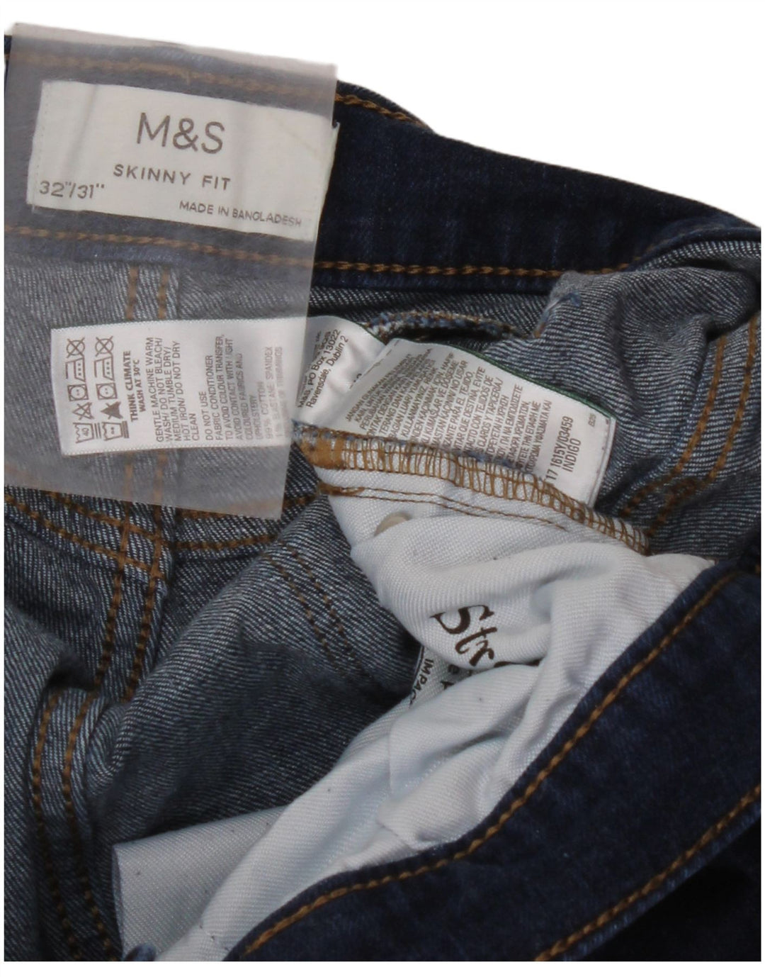 Jeans skinny da donna MARKS & SPENCER W32 L29 cotone blu