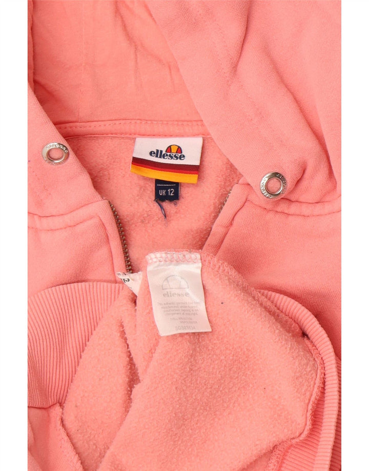 Maglione con cappuccio e zip da donna Ellesse UK 12 Cotone rosa medio