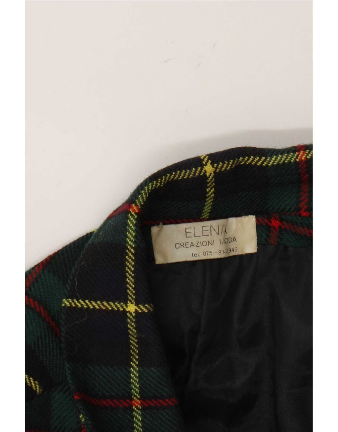 Giacca blazer vintage da donna a 2 bottoni UK 16 grande motivo a quadri verdi