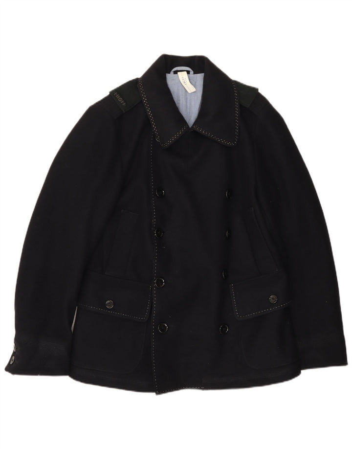 Cappotto da marinaio da uomo VINTAGE IT 46 piccolo in lana blu navy