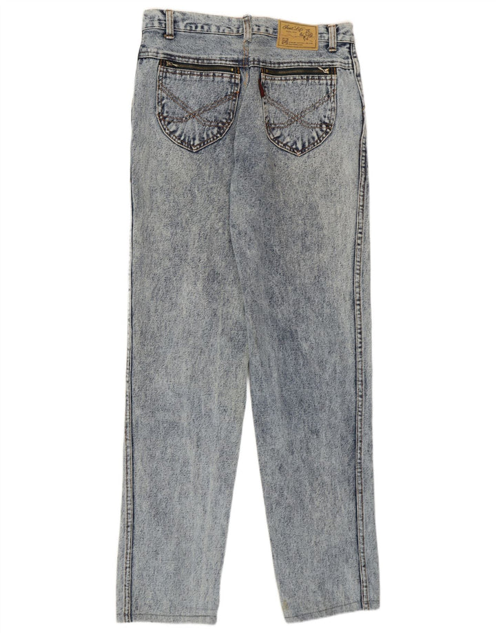 Jeans dritti da donna vintage W33 L30 in cotone blu