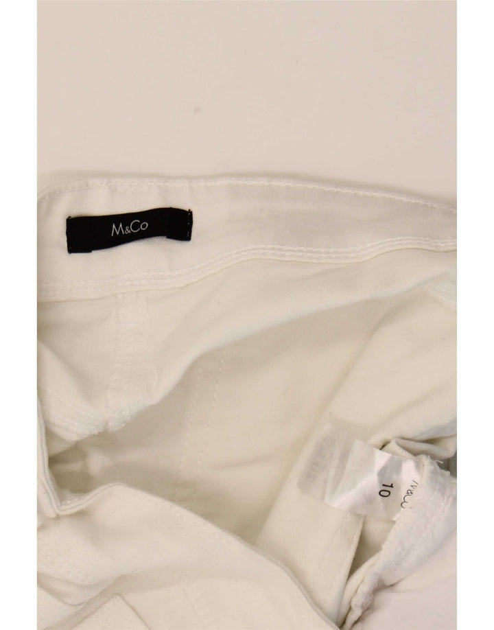 Gonna in denim da donna M&Co UK 10 piccola W30 cotone bianco