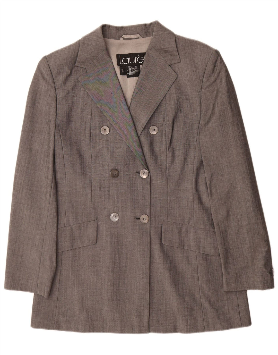 Giacca blazer doppiopetto da donna Laurel EU 38 grigio medio in lana vergine