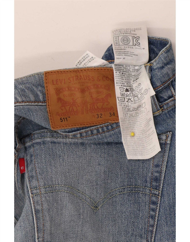 Pantaloncini di jeans Levi's 511 da uomo W32 in cotone blu medio