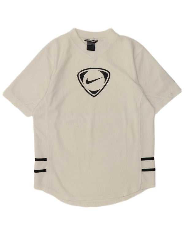 T-shirt grafica da uomo Nike Top UK 36/38 piccola in poliestere a righe bianche