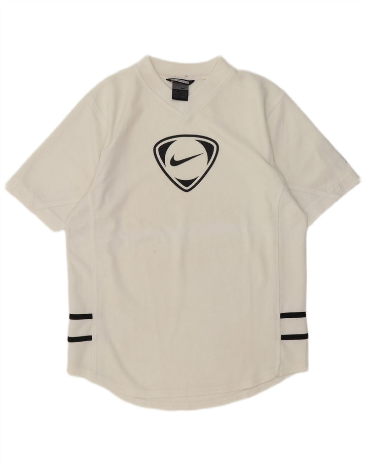T-shirt grafica da uomo Nike Top UK 36/38 piccola in poliestere a righe bianche