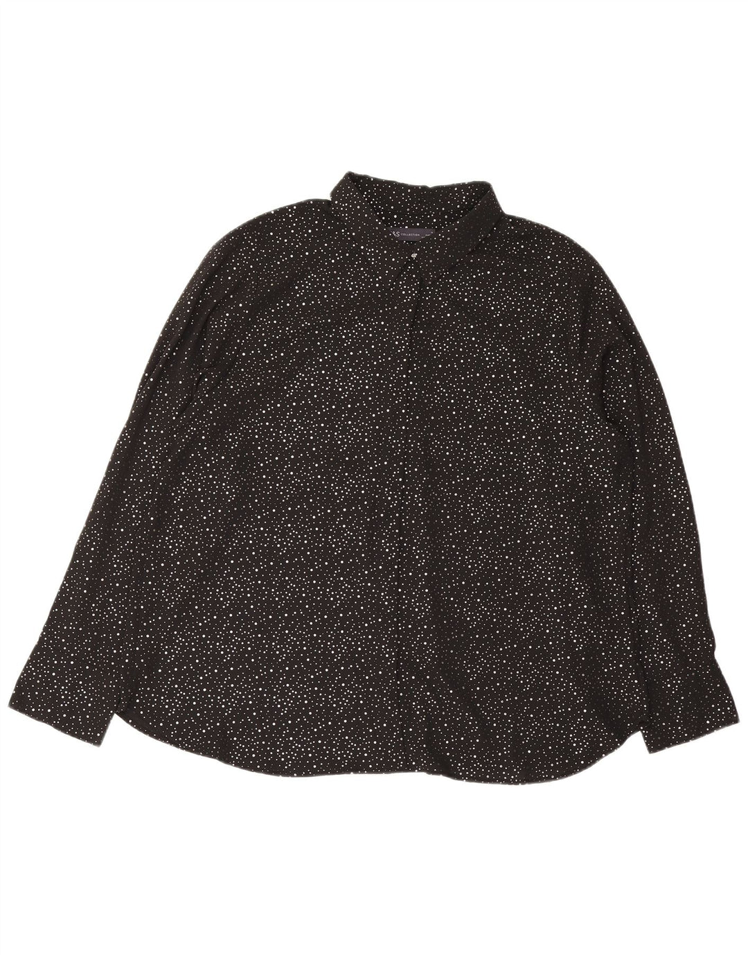 Camicetta camicia oversize da donna Marks & Spencer UK 18 XL nera maculata